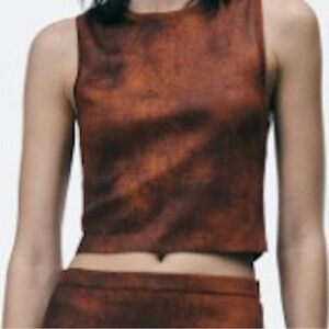 Zara Women's Rust Brown Crop Top